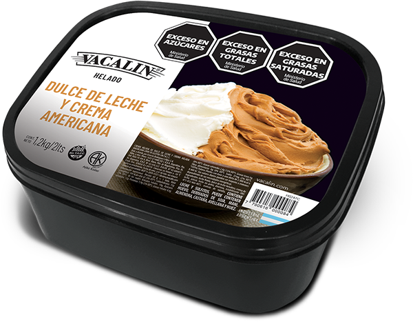 Helado Familiar Dulce de Leche Y Crema Americana 1,2kg